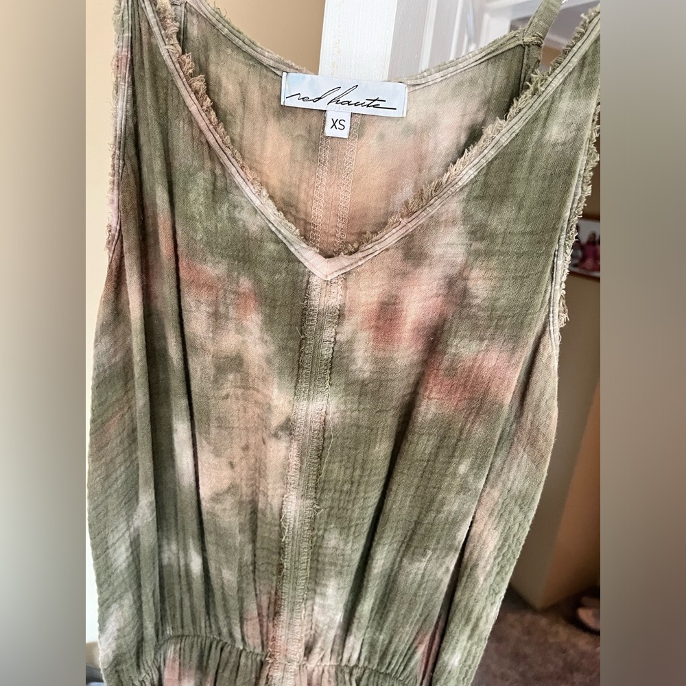 Red Haute clothing Olive tie dye colored dress